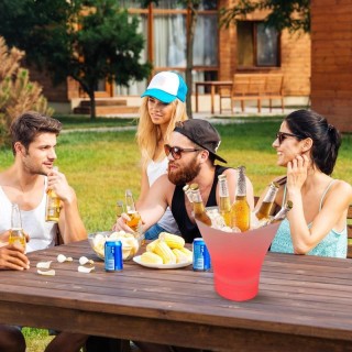 Светеща кофа за лед с вграден bluetooth високоговорител